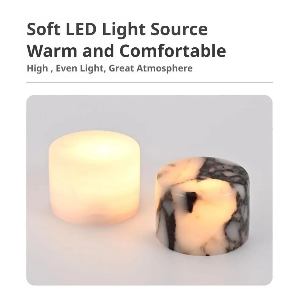 Lamp Wireless Charging 3 Color Night Light Marble Pattern Funny Bedroom Bedside Ambient Lamp Home Decor Creative Gift