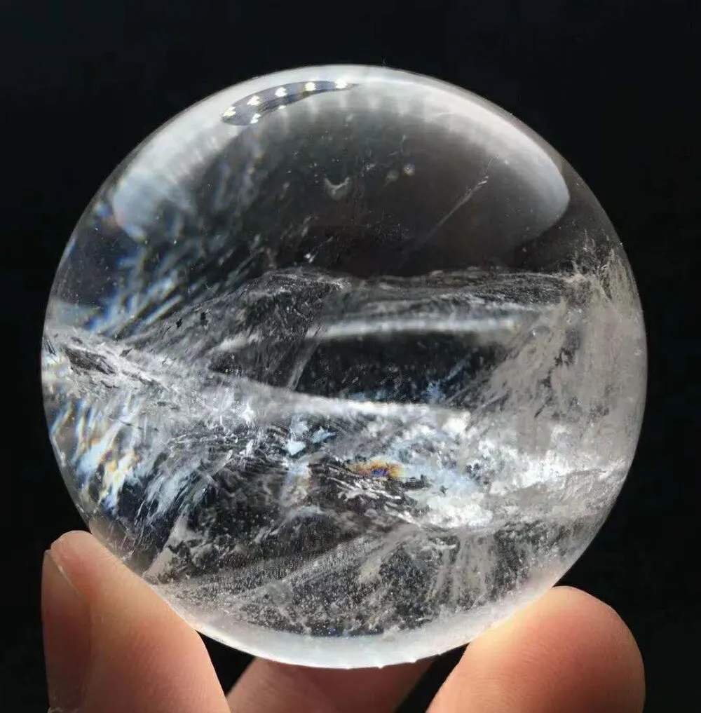 Natural Clear White Crystal Quartz Sphere Ball Specimen Collection Healing