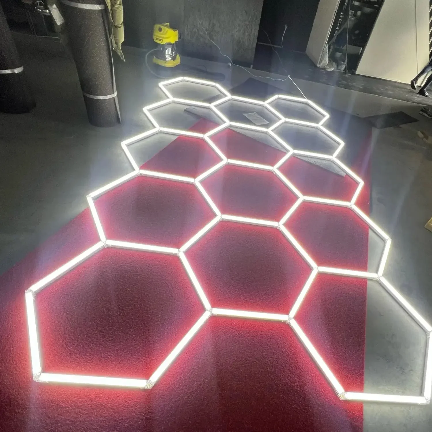 Imagem -06 - Lâmpada Hexagonal para Garagem 110v240v Tubo Led Iluminação de Teto para Reparo de Carroceria de Carro Oficina