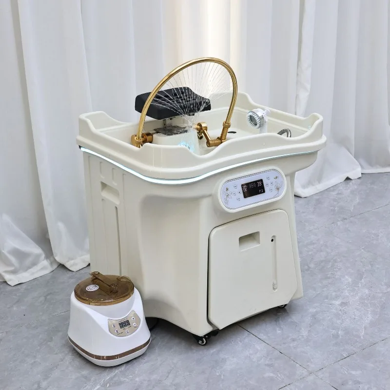 Water storage type shampoo basin numerical control constant temperature water shampoo basin without connecting up and down water
