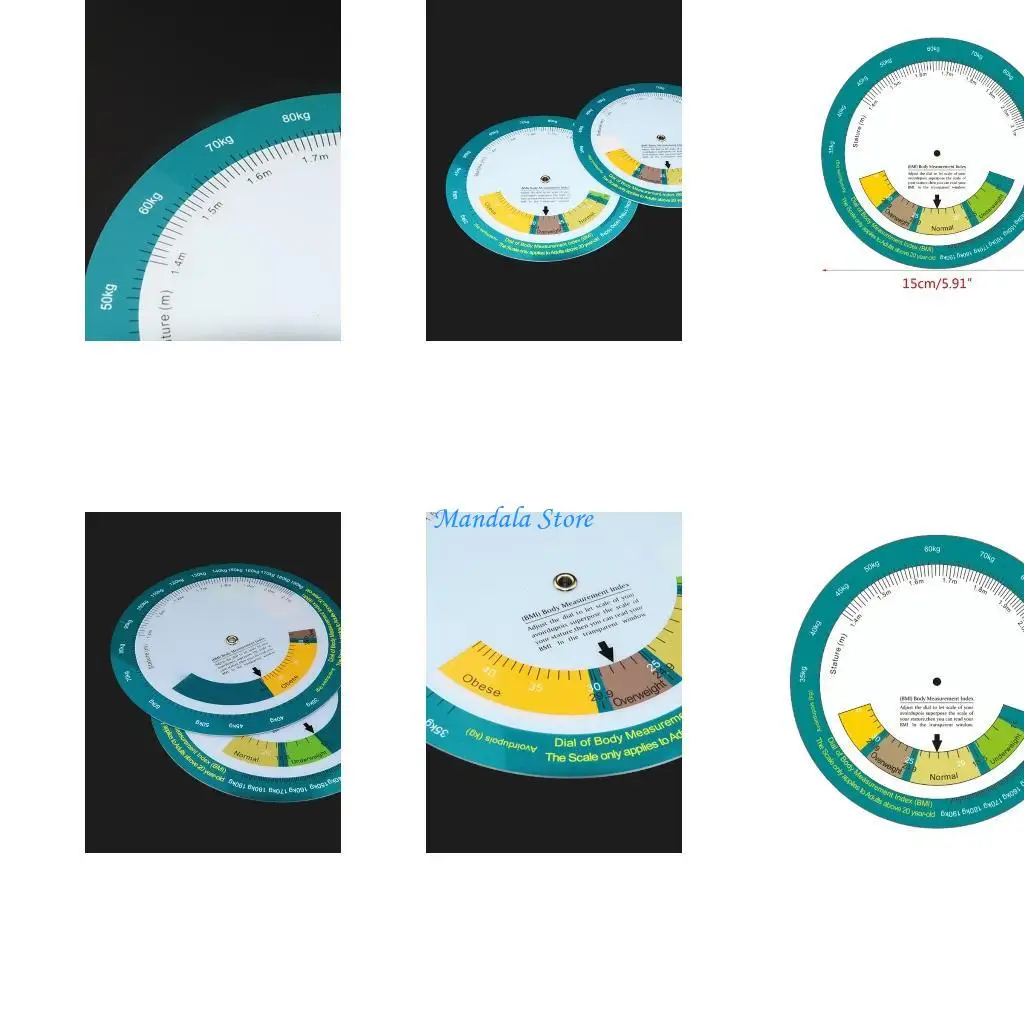 

U2JC Professional Body Mass Index Wheel Calculator with Clear Scale Weight & Height Measurer Wheel used for 20 Aboves Adult