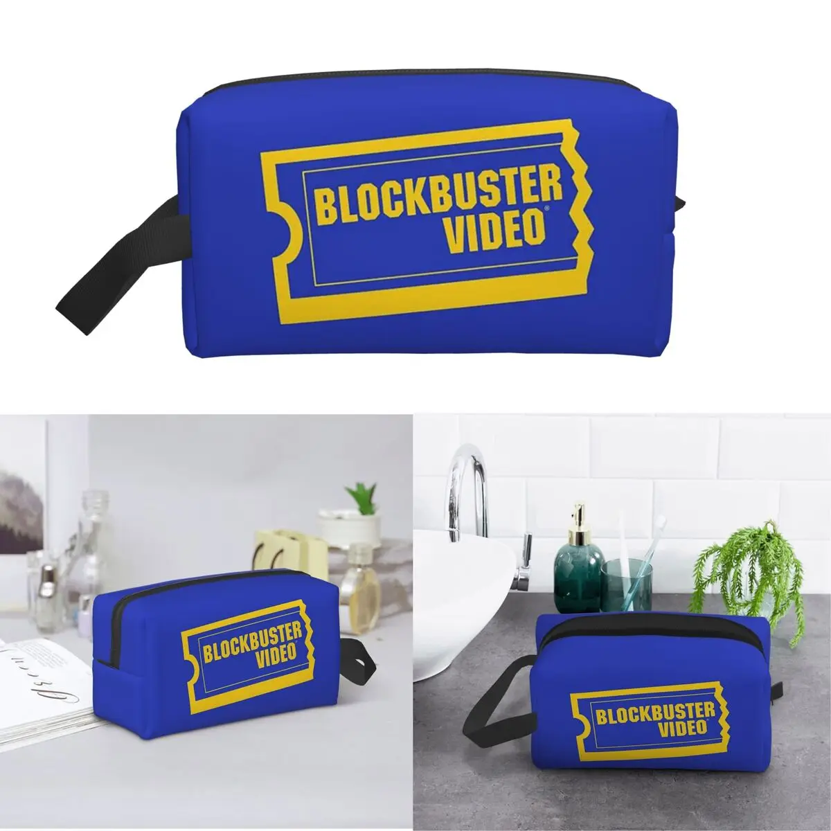 Blockbuster Video Makeup Bag Cosmetic Organizer Storage Dopp Kit Toiletry Cosmetic Bag for Women Beauty Travel Pencil Case