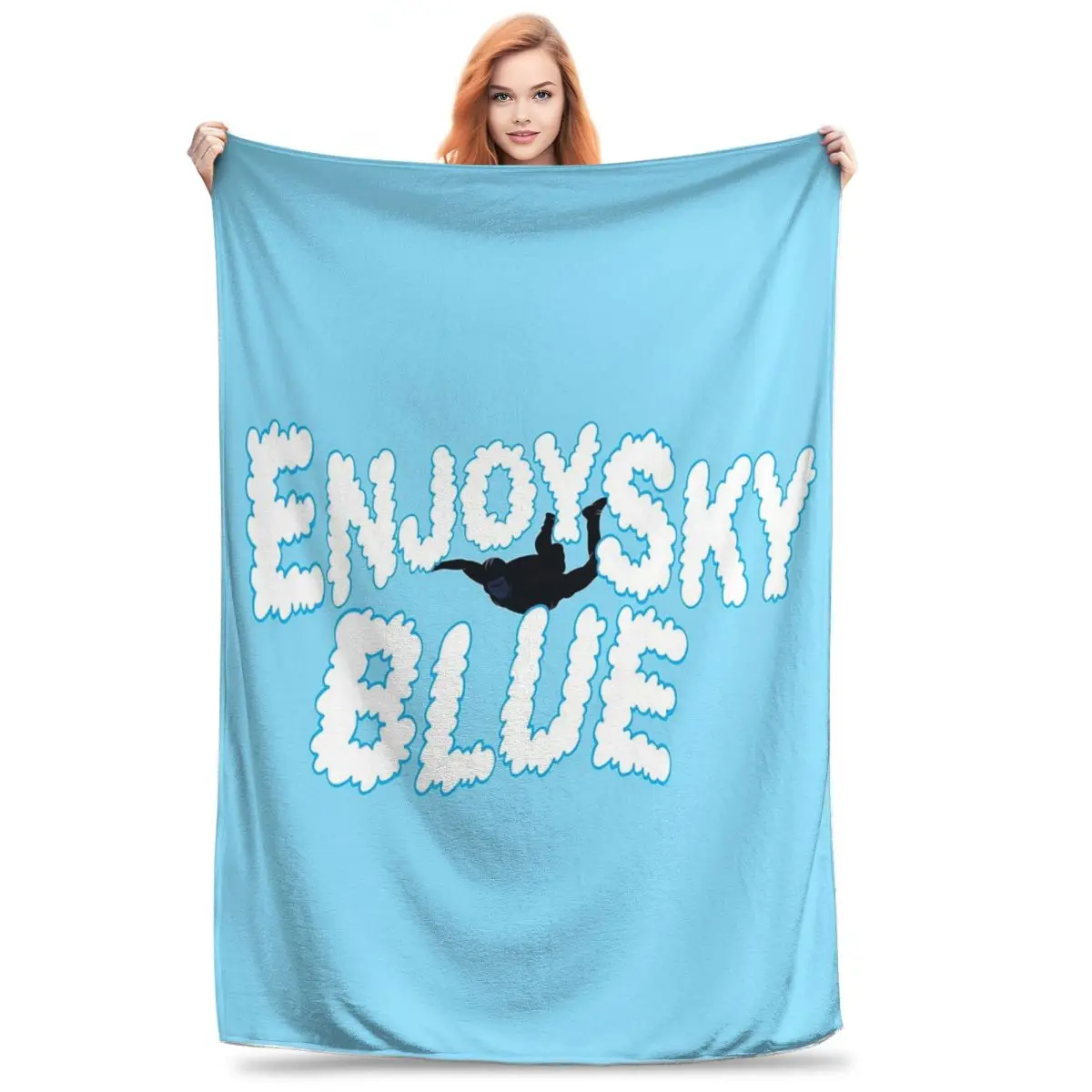 Enjoy Sky Blue Blanket Flannel Super Soft Throw Blankets Sofa Throw Blanket For Couch Bedding Office Throws Bedspread Quilt