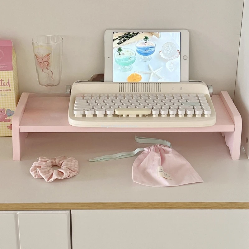 

Pink/purple/Yellow/Blue/Green/White Desktop Shelves/Computer Heightening Racks Desks Notebooks Shelves Wooden Storage Supplies