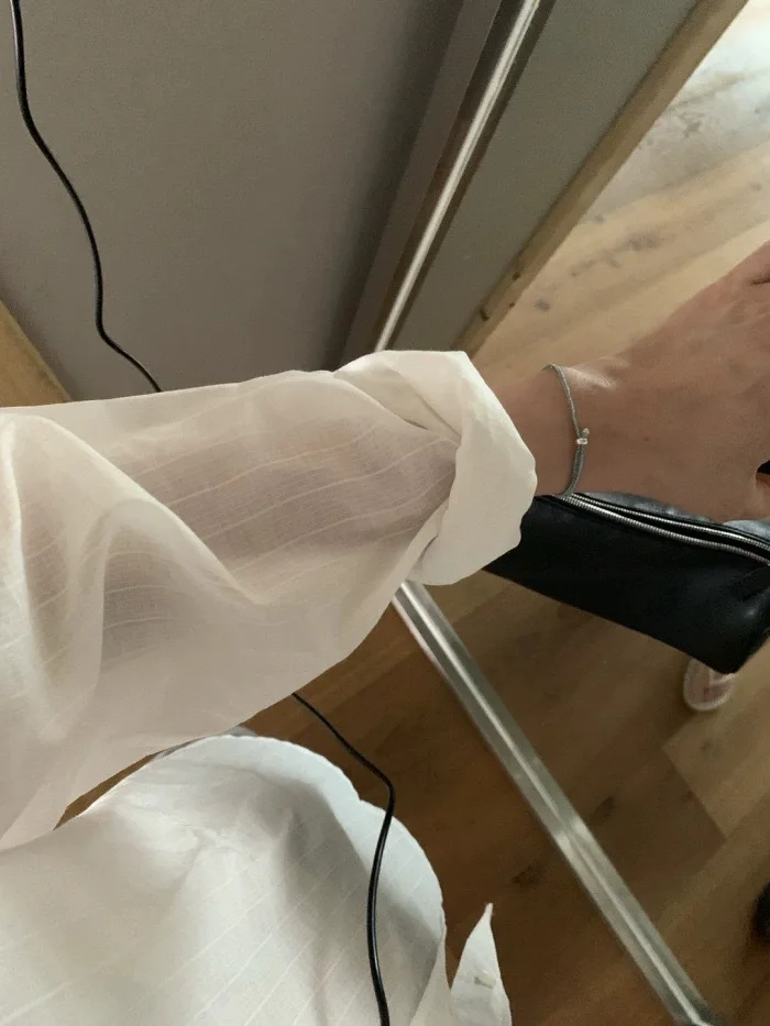 Leve longo Sve irt casual retrô proteção solar agasalhos Dongda Gate TheBarrnet gola de algodão com botões femininos...