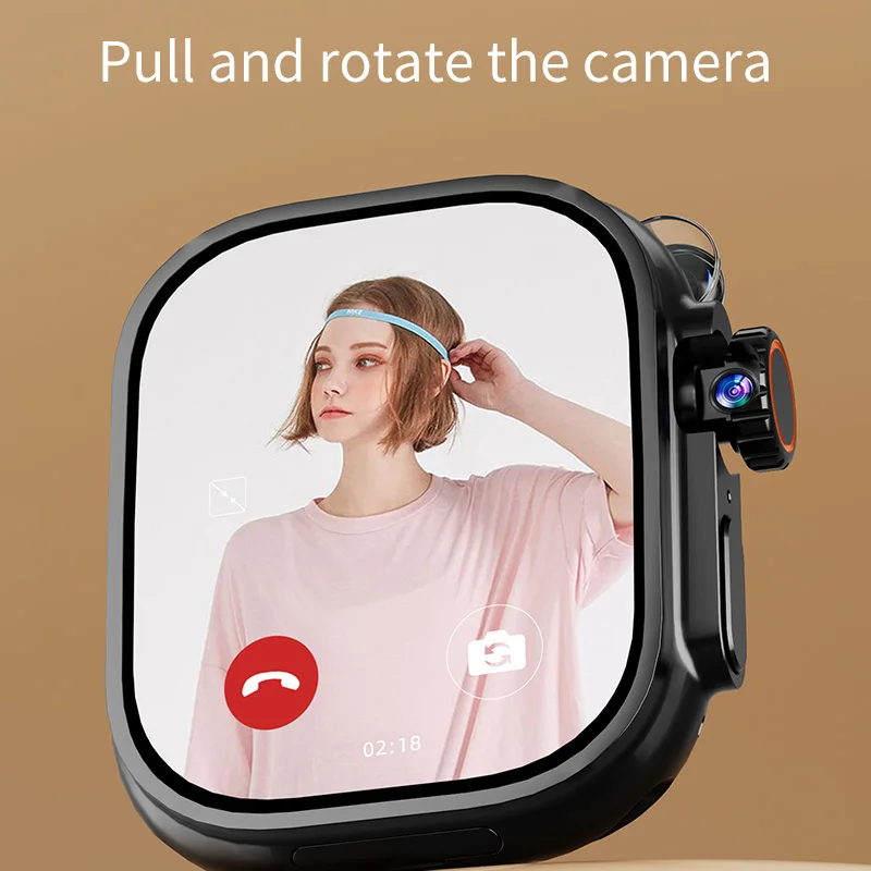 DW100 Ultra Smartwatch 4G/5G AMOLED Smartwatch with Rotating Camera 8GB+128GB GPS/WiFi/NFC/SIM Android 8.1 Sport Watch