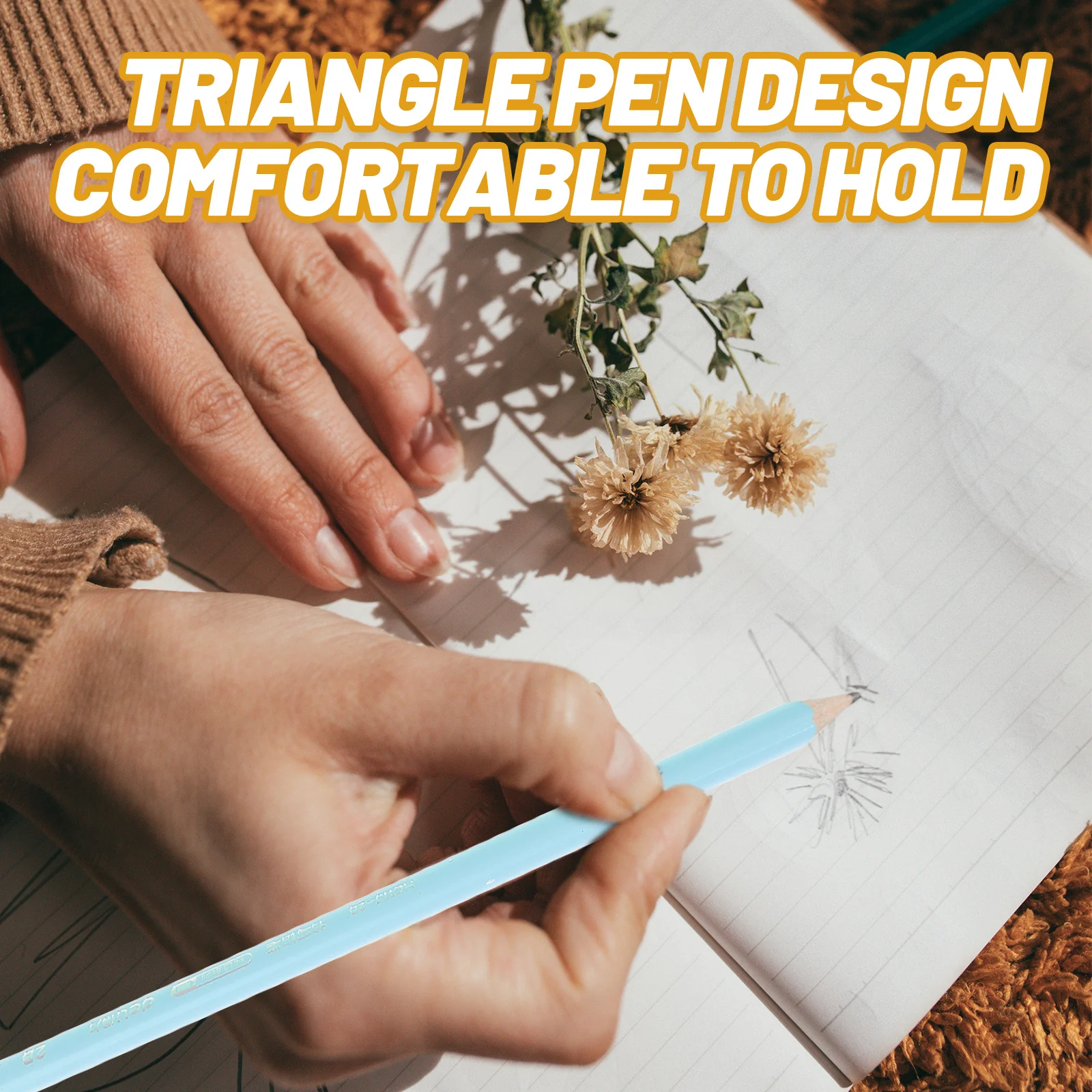 

1Set Triangle Pencil Smooth Writing Erasable Pencils for Sketching Drawing Students Office School Art Projects