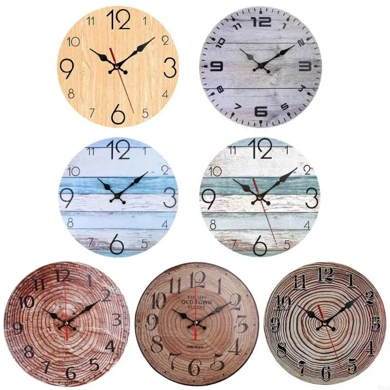 KX4B Vintage Clock Hanging Clock Crafts Household Decorative Ornament for Home Baby Room Decoration Crafts