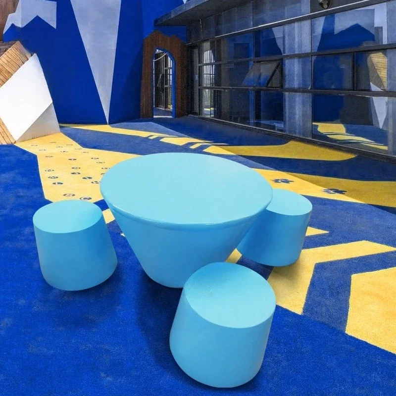 FRP kindergarten early education center children's seat stool trapezoidal seat student rest single chair library stool