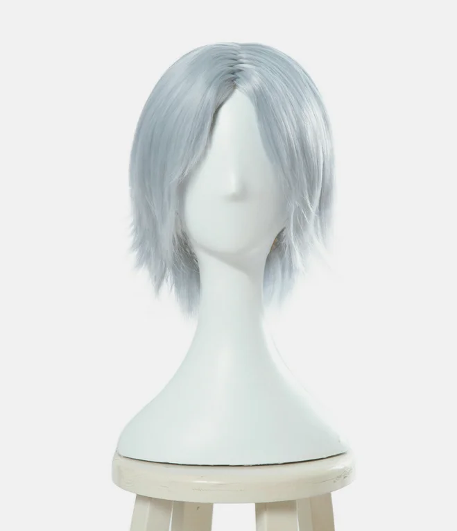 Game Dante Silver White Wigs Cosplay Short Straight Hair Wig