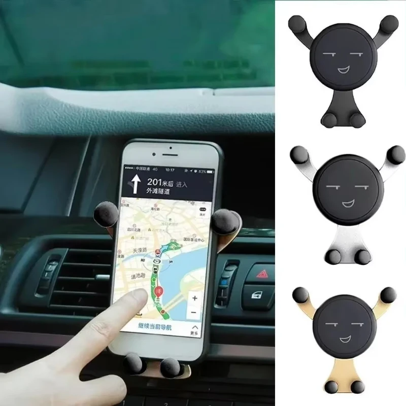 1/2/3/4 Stück Smiley-Gesicht Auto-Handyhalterung Universeller Ständer Lüftungsclip Mobiltelefon-Halterung Schwerkraft-Unterstützungshalterung