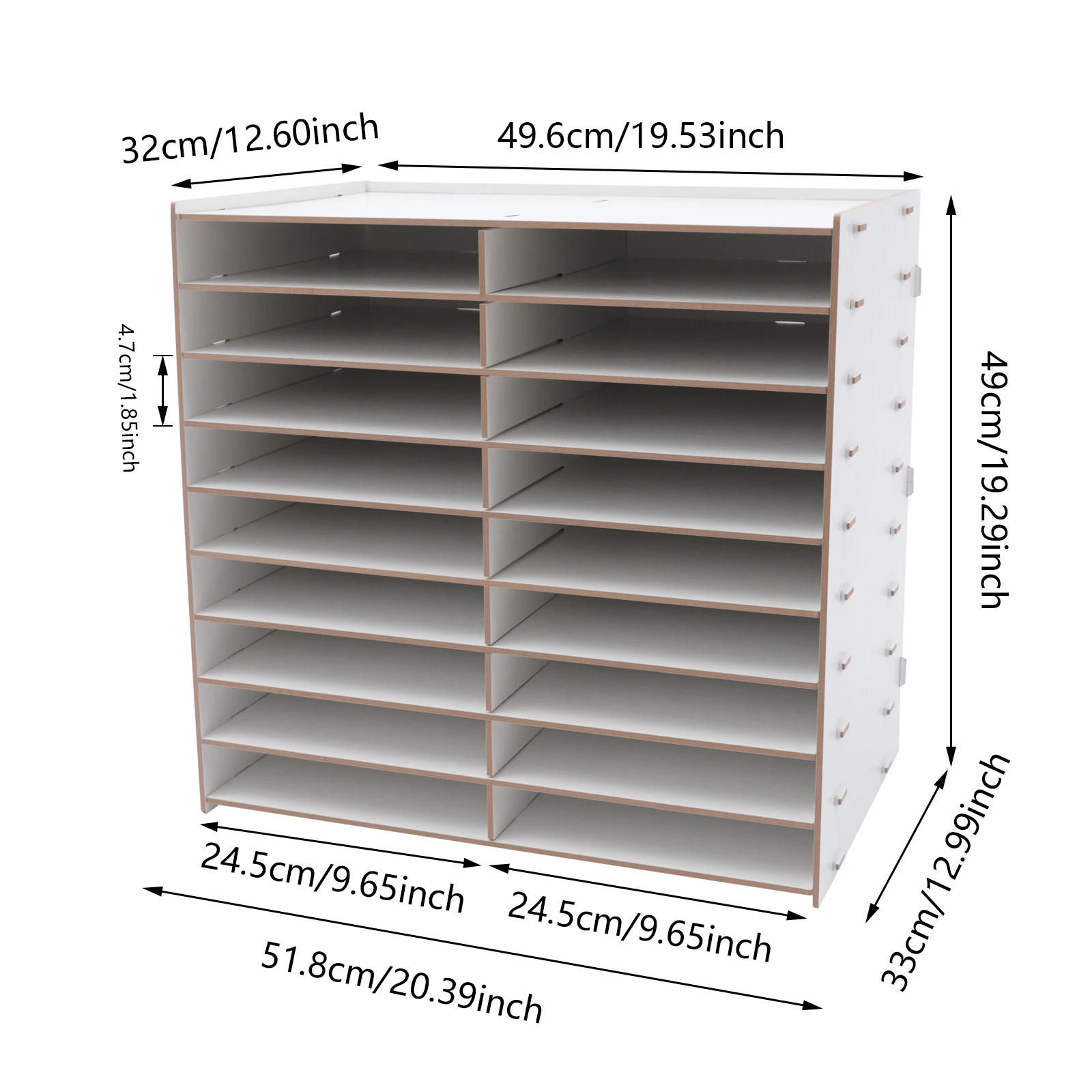 Desktop File Organiser, 9 Layers, High Load-Bearing Capacity (4kg per layer), Eco-Friendly Fiberboard, Adjustable Height, Space