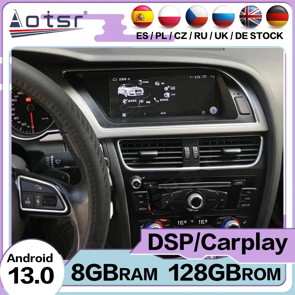 

Qualcomm Android 13 Auto для Audi A4L 2013 ~ 2016 GPS-навигация с сенсорным экраном, стерео мультимедийный плеер, автомобильный радиоприемник, авто головное устройство