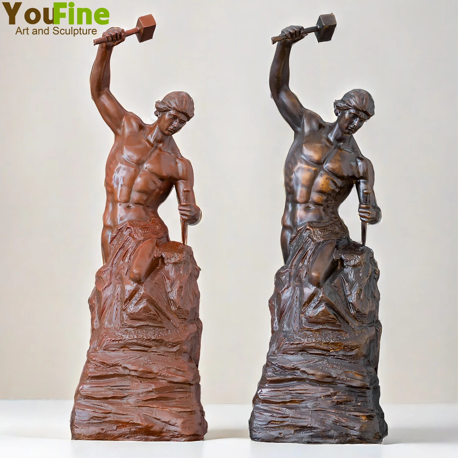 

70cm Bronze Self Made Man Sculpture Famous Self Made Man Statues Casting Art Crafts For Home Garden Decor Ornament Collections