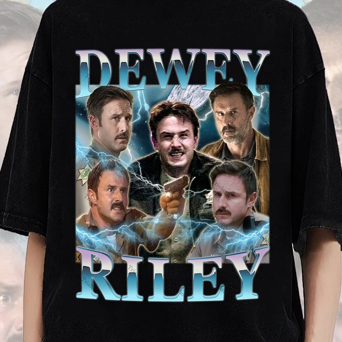 DEWEY RILEY Retro T-shirt - Dewey Riley Homage Tees Dewey Riley 90's Tshirt David Arquette Fans Club Dewey Riley Shirt Dewey and