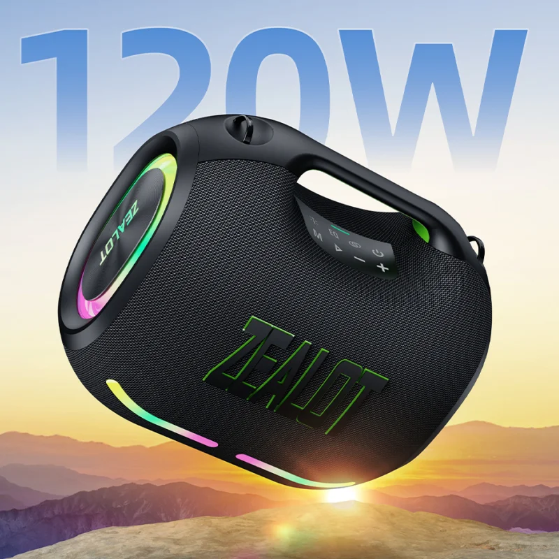 

Zealot Ze01 профессиональный динамик-кулер 120 Вт портативный глубокий бас Ipx6 водонепроницаемые динамики с функцией Tws для кемпинга, вечеринки, пляжа