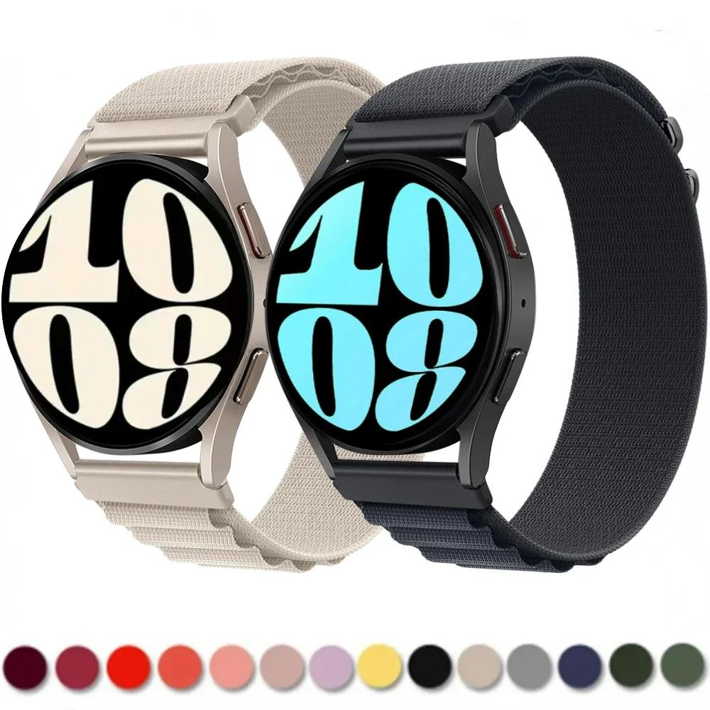 20mm Nylon Loop Band for Samsung Galaxy Watch 6/5/4 44mm 40mm/Classic 47mm 43mm/5 Pro 45mm Bracelet for Samsung Watch 46mm Strap