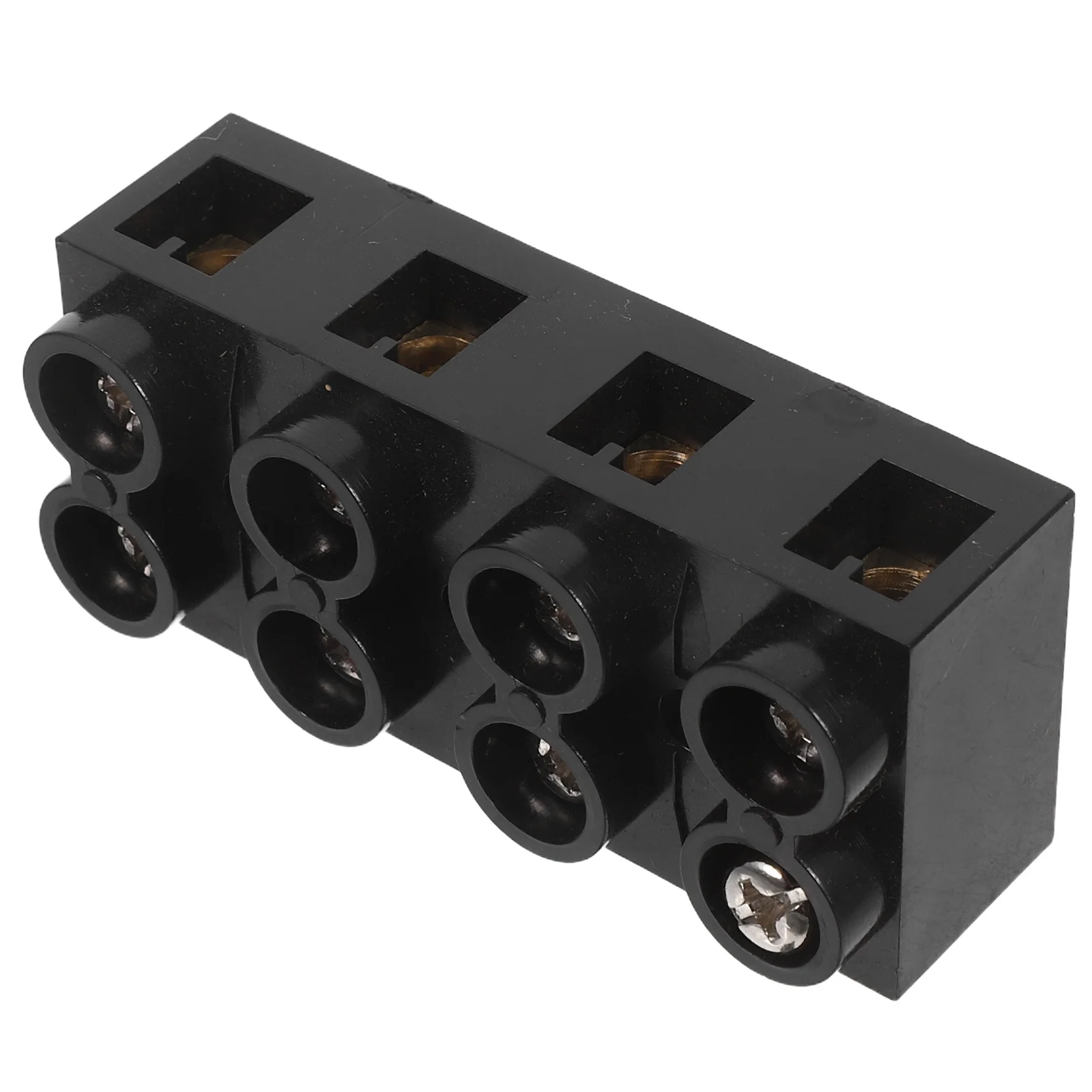 

4 Position Dual Row Electrical Terminal Block Screw Connector 60A Ground Circuit Barrier Strip Wire Connector for Wiring