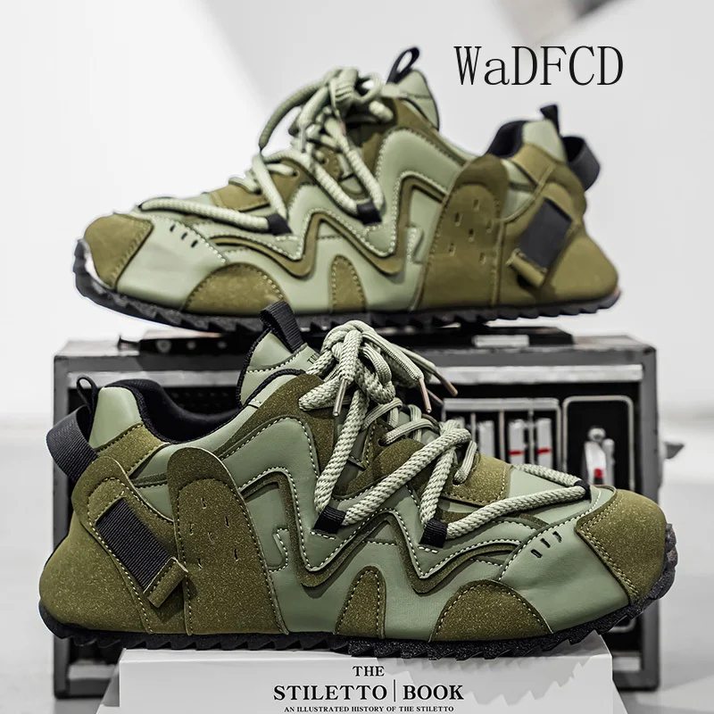 

Chunky Sneakers Men Original Designer Sport Shoes Fashion Casual Leather Breathable Increased Internal Flat Platform Board Shoes