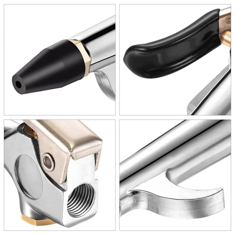 A19F-Air Blow Gun,Dust Blow Gun 8 Pcs Air Blow Tools, Adjustable Nozzle Blow Tool, Air Compressor Flows Nozzle Parts