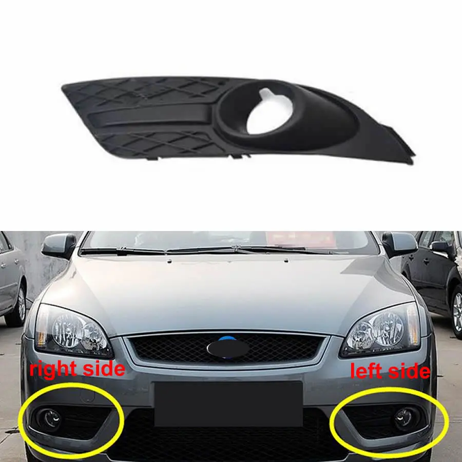 For Ford Focus 2007 2008 Fog Light Cover Fog Lamp Shell Front Bumper Grille Driving Lamp Cover with Hole