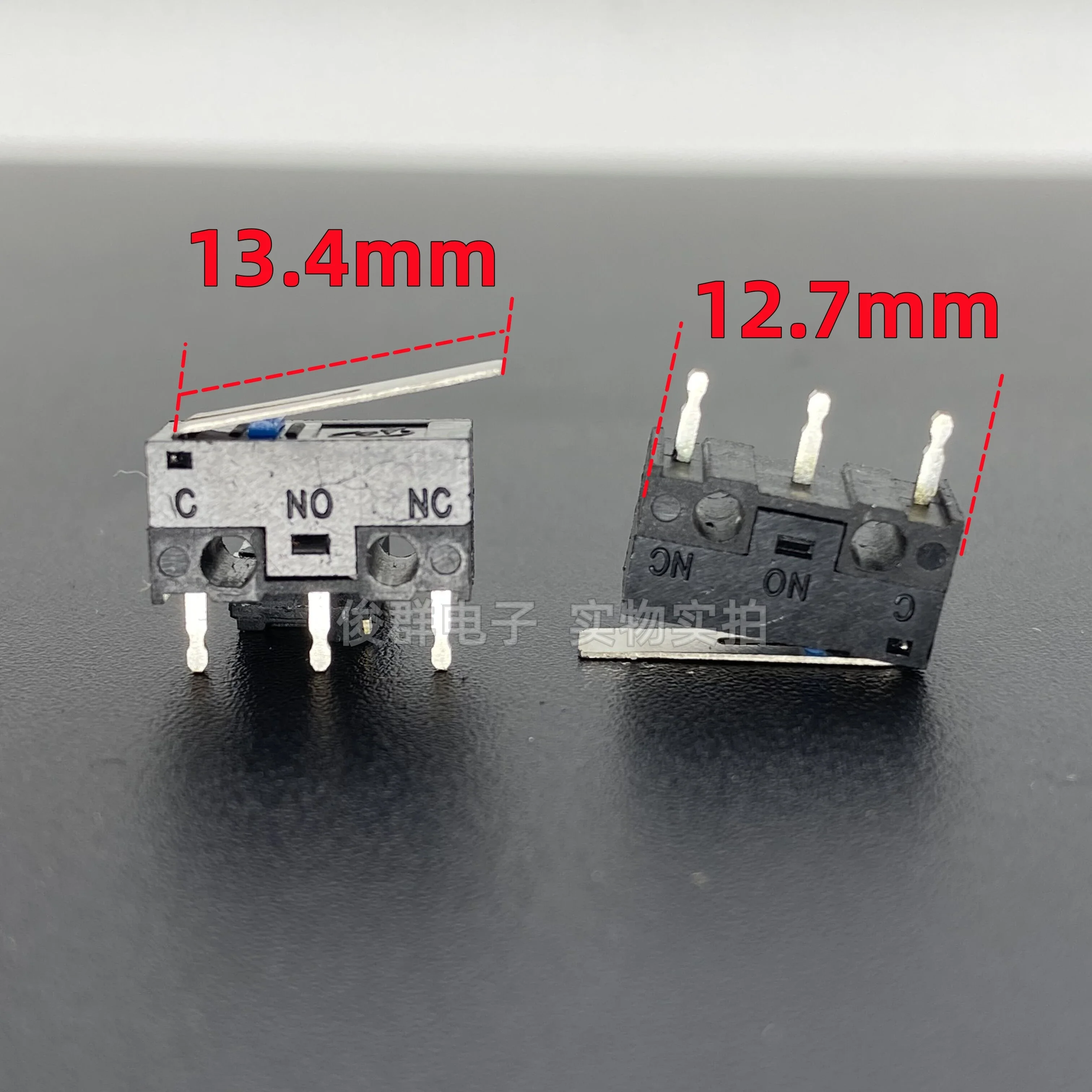 100pcs/micro micro switch small with handle 3 pointed feet to detect reset stroke limit mechanical touch point mouse button
