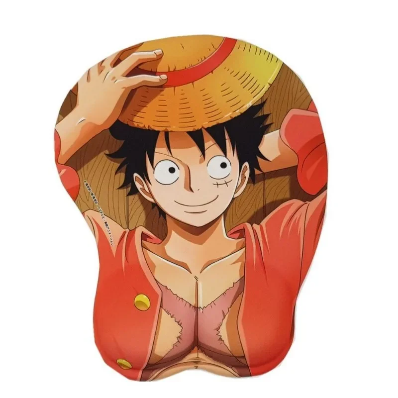 One Piece Monkey D.Luffy Robin Zoro Ace Mihawk Silicone Wrist Mouse Pad Anime Memory Foam Mouse Keyboard 3D Hand Bowl Holder