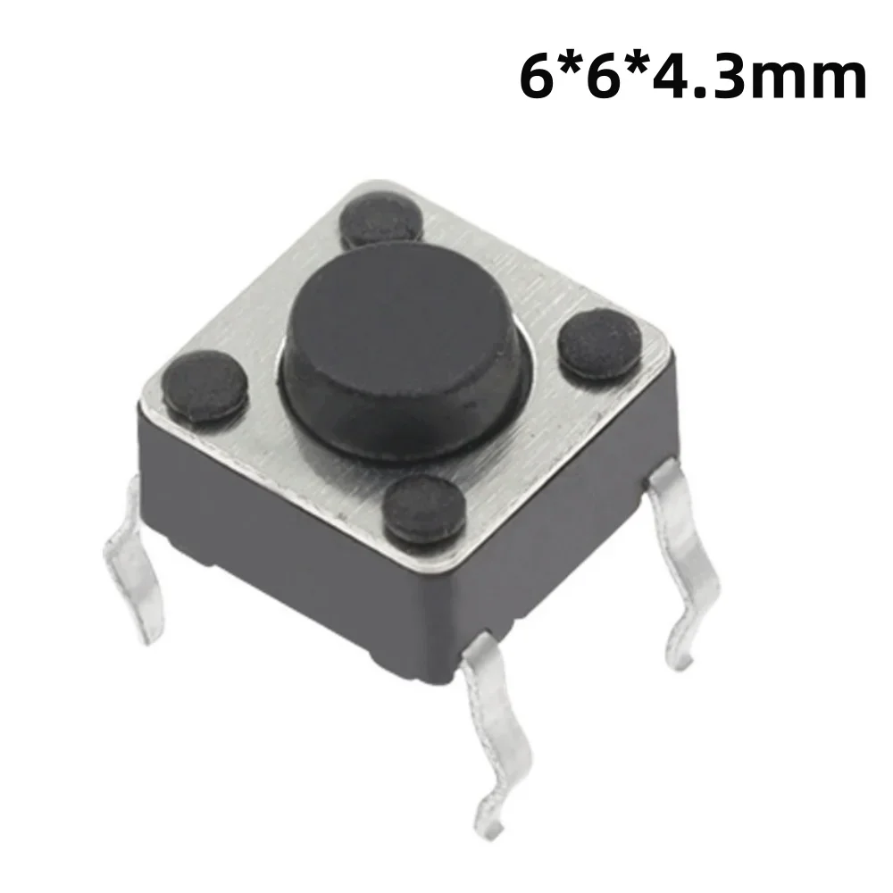 50pcs/lot Mini 4PIN 6x6x4.3MM G89 Touch Button Micro Switch Directly Inserted Into Self Resetting DIP Top Copper