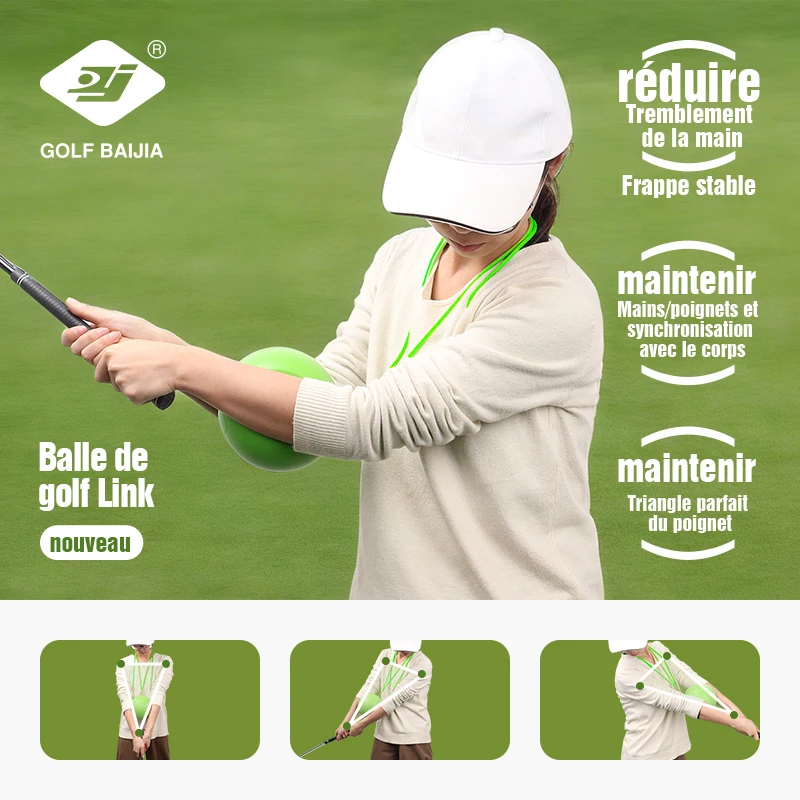 Nouveau connecteur de balle de golf pour des performances améliorées, réduit les tremblements des mains, stabilise le swing, maintient un triangle de bras cohérent et correct