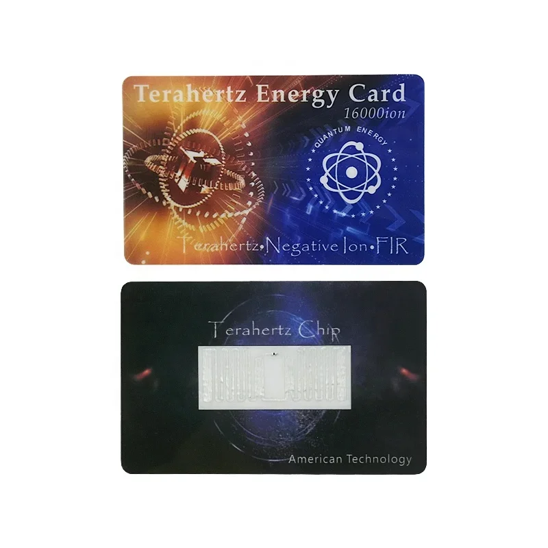 Ioni negativi personalizzati 16000cc la più recente carta Terahertz Bio Terahertz scheda di risparmio energetico FIR fuel saver card per la cura