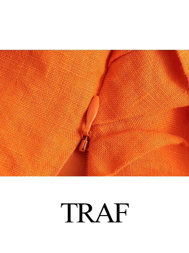 TRAF Women Fashion Y2k Pant Set Solid Halter Neck Sleeveless Top + High Waist Drawstring Loose Trousers Suit Woman Streetwear