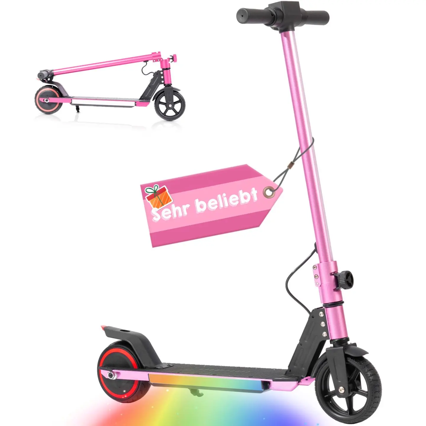 Vankel Kinder-Elektroroller Faltbar, 150W Motor, 60Wh Akku, 6,5 Zoll E-Scooter für Jungen & Mädchen, Leichtgewichtig und Sicher