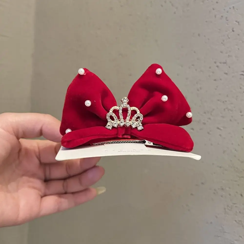 

Children Red Bow Hairpin Crown Rabbit Hanfu Hair Sticks Ancient Headwear Tang Suit Hair Clip Ancient Style Hairpin Baby