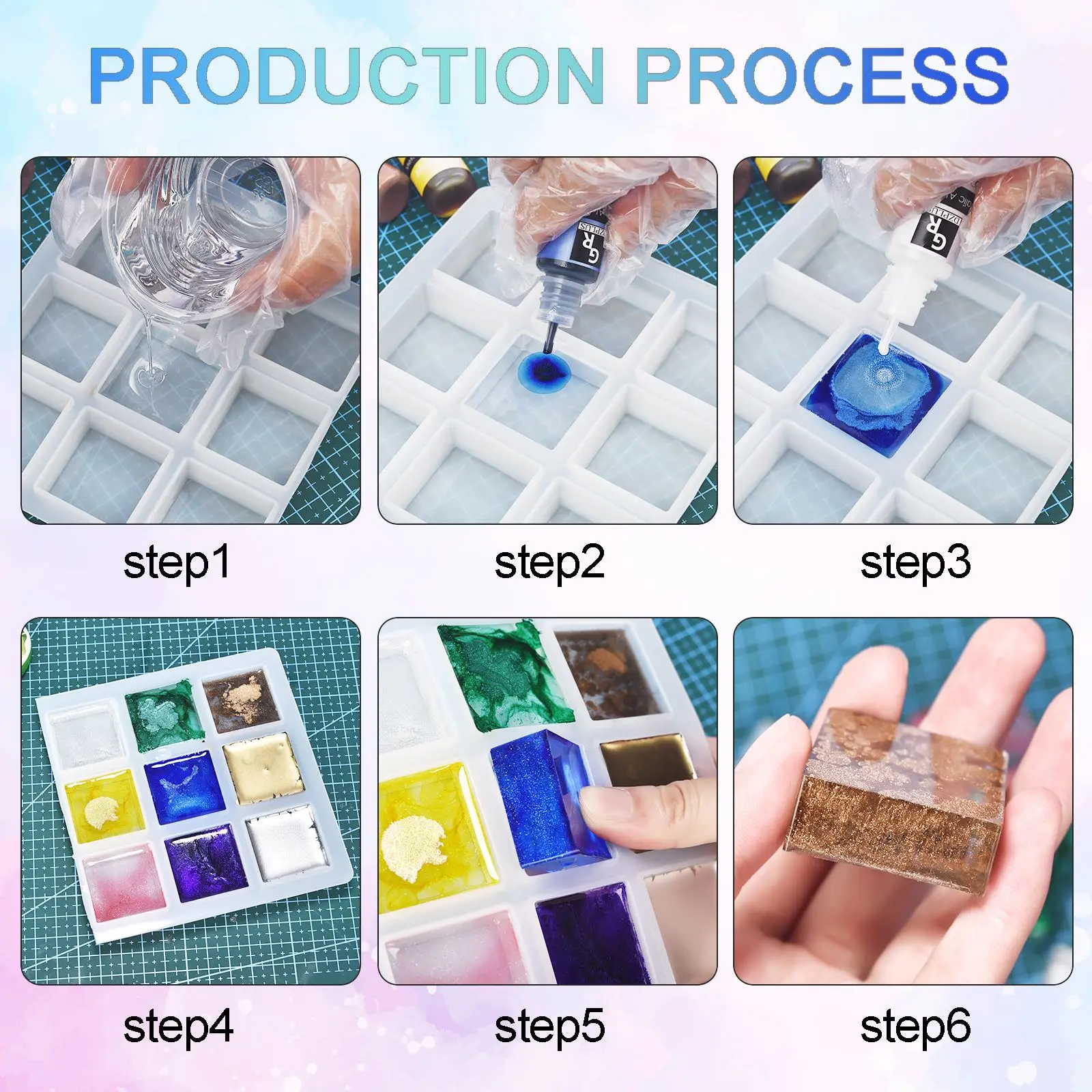 10ml Metal Resin Pigment Art Ink Alcohol Liquid Colorant Dye 3D Ink Diffusion DIY Epoxy Resin Mold Jewelry Making Accessories