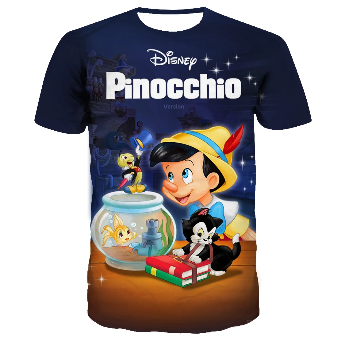 Disney Pinocchio Men Women T shirt Harajuku O-neck Short Sleeve T-shirt Tops Children Tee Kids Boys Girls T shirts