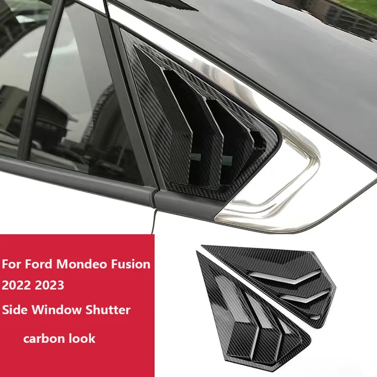 

For Ford Mondeo Fusion 2022 2023 Car Rear Louver Window Side Shutter Cover Trim Sticker Vent Scoop car outer Accessories