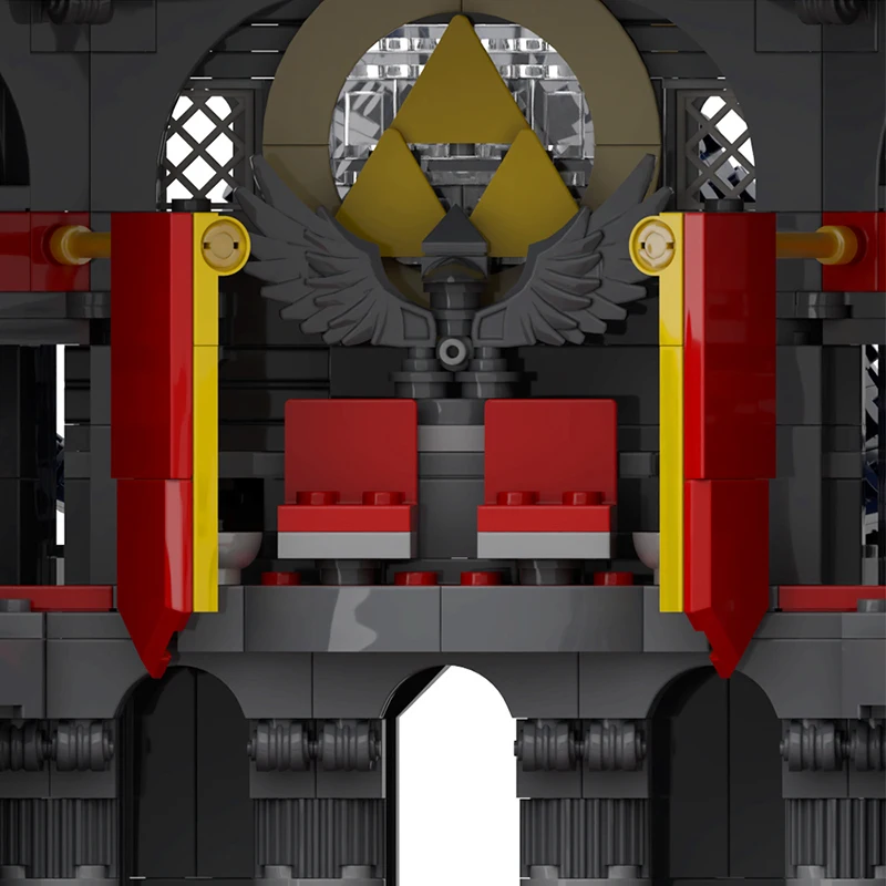 MOC Zeldaed Hyrule Castle-Juego de bloques de construcción DIY, arquitectura de fortaleza militar, modelo de Castillo Medieval, conjuntos de juguetes de montaje