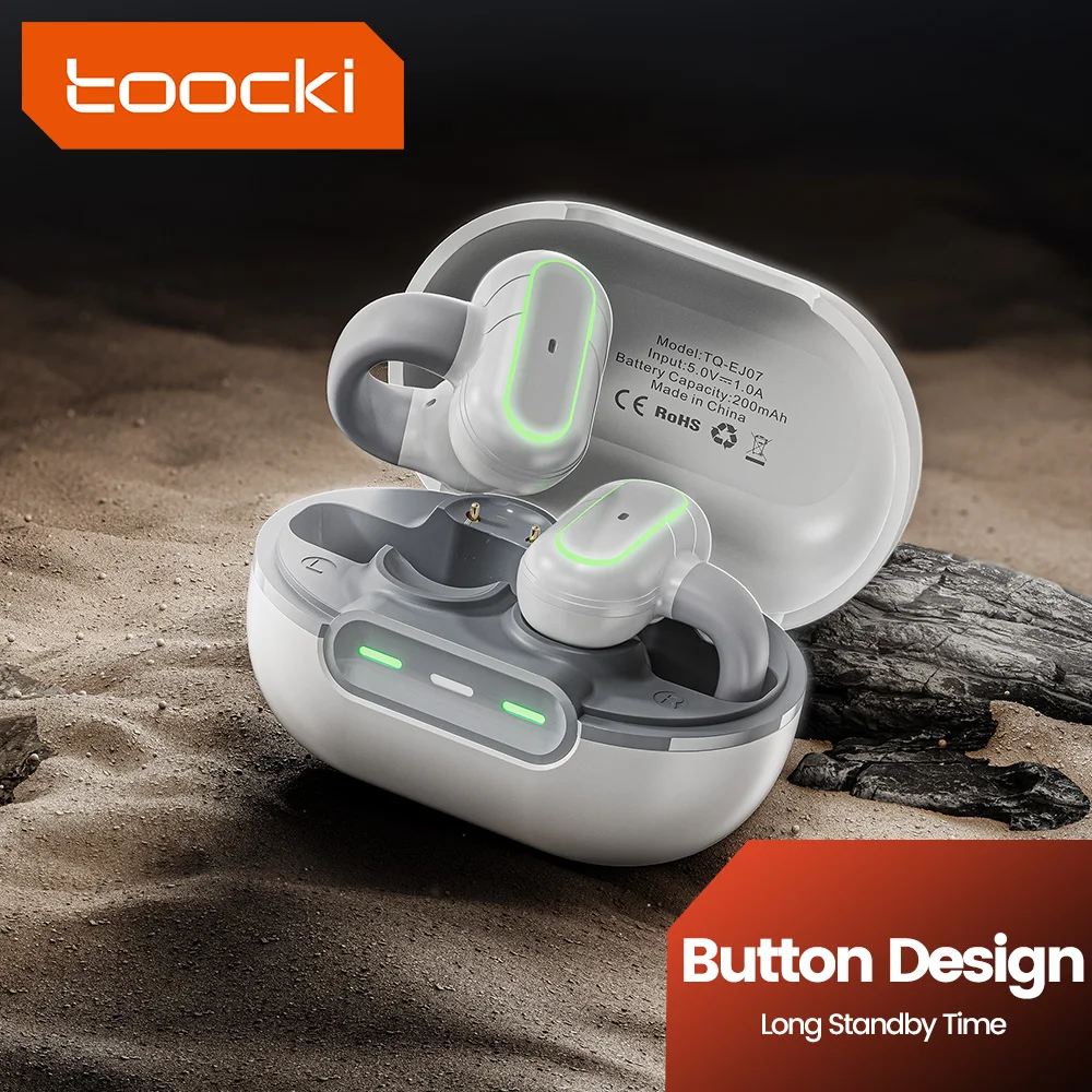 Toocki EJ07 OWS Earphone Bluetooth 5.0 Wireless Headphones 3D Surround Stereo Touch Control Mini Earhook Earbuds Sports Headset