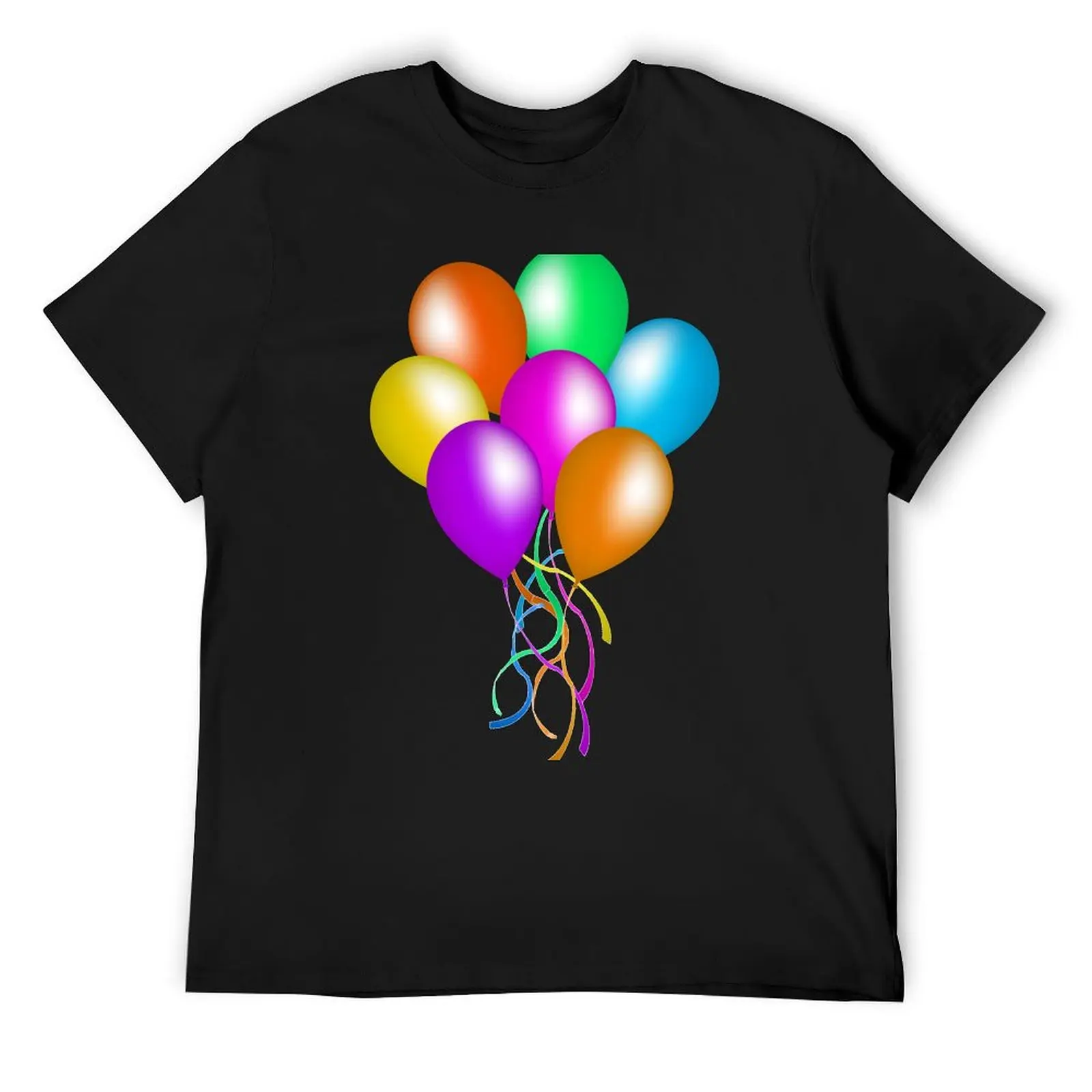 

Bright Colorful Bunch Party Balloons Streamers T-Shirt oversizeds anime cotton graphic tees plus size men clothing