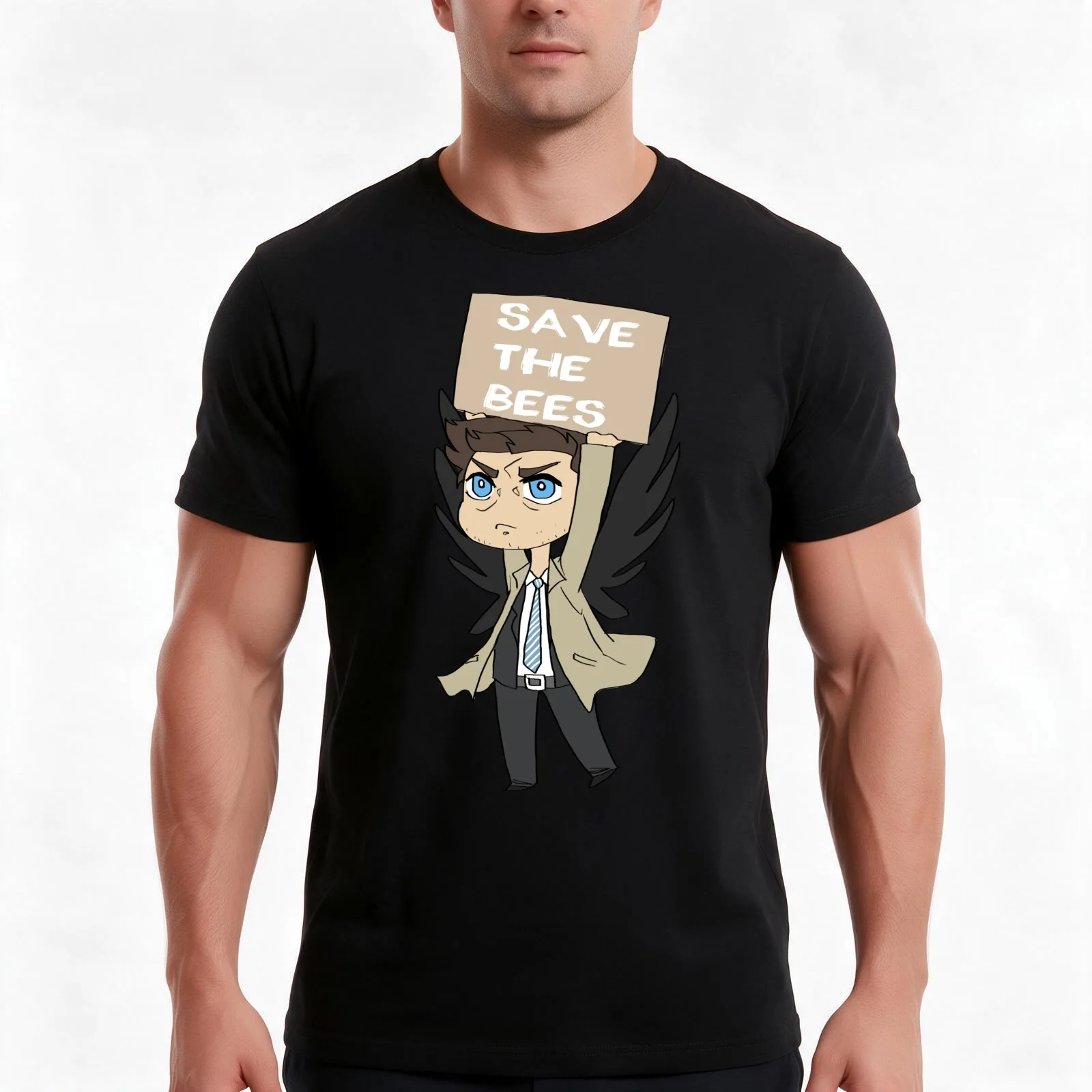 Save the bees T-Shirt, Summer Casual Cotton Tee, Oversized Streetwear Tops, Vintage Graphic Print, Loose Fit Short Sleeve
