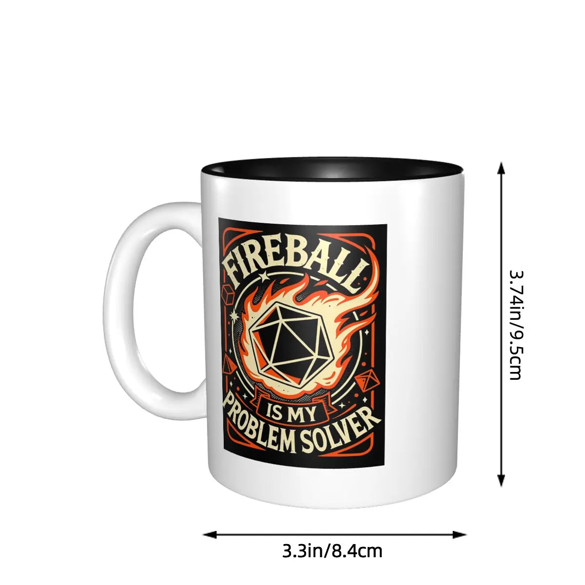 Fireball Is My Problem Solver Mug Funny Ceramic Coffee Cups Tea Mugs Milk Cup Drinkware Gift for Friends