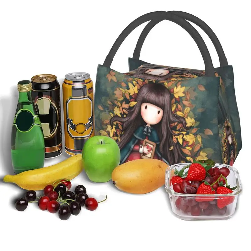 Gorjuss Autumn Leaves Lunch Bag Women Thermal Cooler Insulated Lunch Box for Work Pinic or Travel