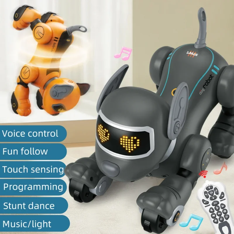 RC Toy 2.4G Remote Control Intelligent Robot Dog Training Teasing Walking Touch Interaction Etc Stunts Electronic Pets for Gifts