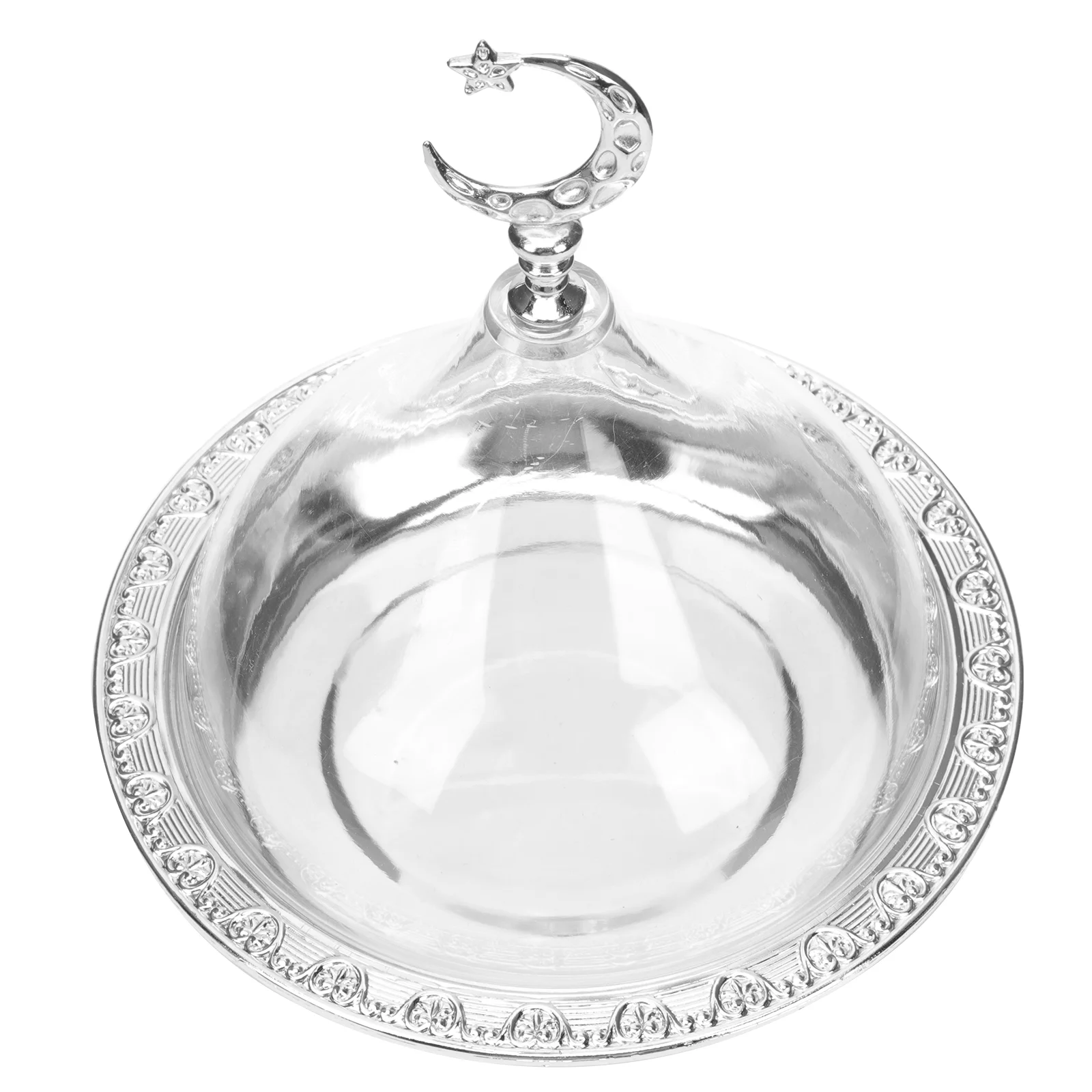 Dessert Storage Tray Electroplating Plate Solid Color Fruit Food with Clear Pastry Platter Acrylic Cake Container Portable