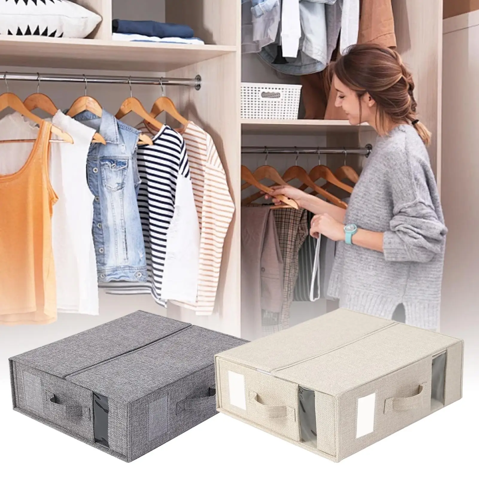 Bed Sheet Storage Bed Sheets Organizer For Storage Foldable Fabric Box Bedding Bag For Closet Bedroom Moving Apartment Dorm