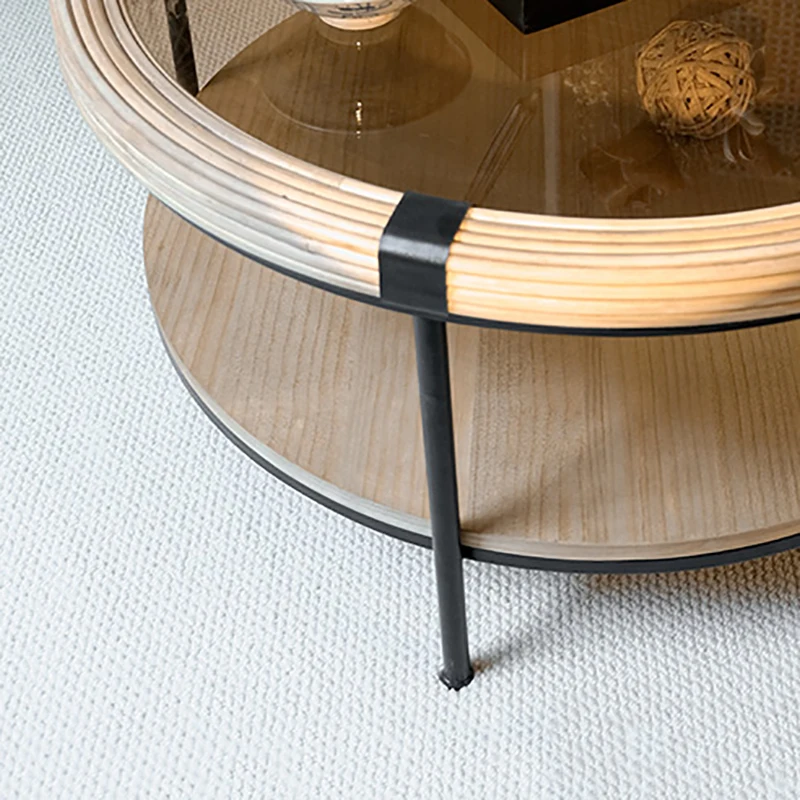 Vintage Wabi Sabi Coffee Tables Round Trendy Aesthetic Minimalist Coffee Tables Unique Rustic Table Basse Furniture For Home 4