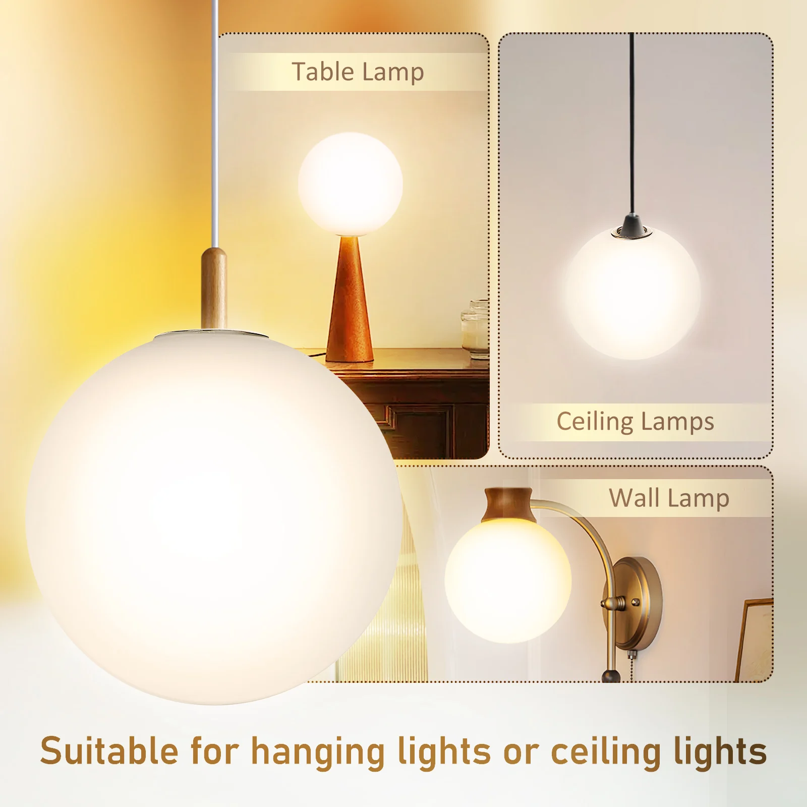 

G9 Glass Lampshade Frosted Glass Hanging Globe Light cover Replacement for Chandelier Shades light Fixtures home livingroom deco