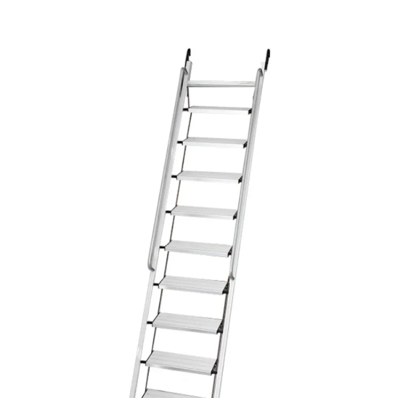 Domestic aluminum alloy attic ladder ten-step escalator indoor thickening engineering ladder mobile telescopic pavilion stairs