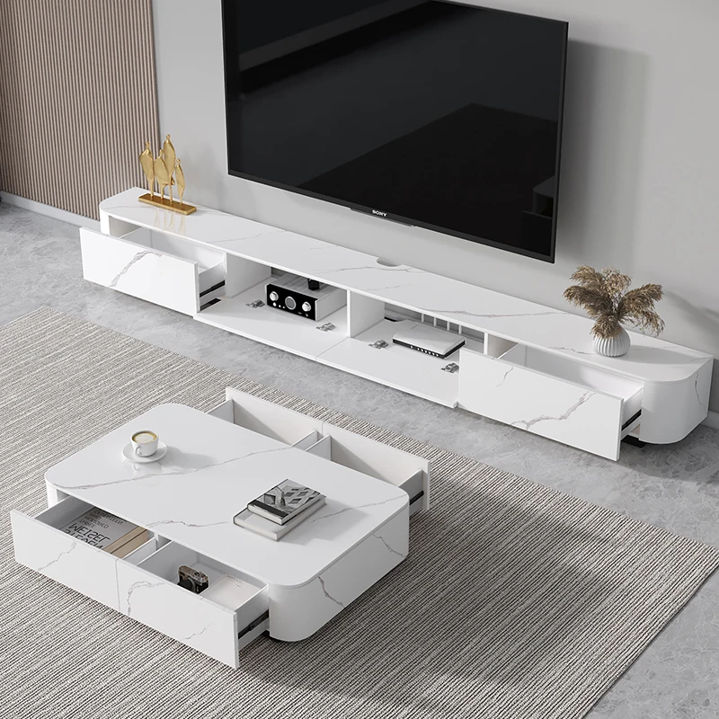 

Vertical Cabinet TV Rock Modern Simple Coffee Table Living Room Center Small Apartments Light Luxury Floor Solid Wood Furniture
