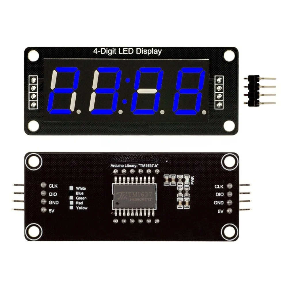 1pc Digital Tube Clock Module For TM1637 4 Digit 7 Segment LED Display Module With Clock Function 5V Power Supply